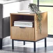 Sarnia Wooden Bedside Cabinet With 1 Drawer In Natural