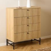 Abilene Wooden Chest Of 4 Drawers In Oak And Black