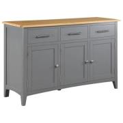 Roswell Wooden Sideboard 3 Doors 3 Drawers In Mid Oak And Grey