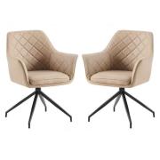 Alcoa Mink Faux Leather Dining Chairs In Pair