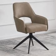 Elyrica Faux Leather Dining Chair In Taupe