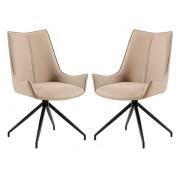 Zurich Mink Faux Leather Dining Chairs In Pair