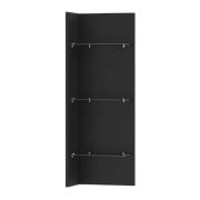 Hebron Shelving Unit Wall Hung With 3 Glass Shelves In Black