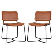 Pensford Bruicato Genuine Leather Dining Chairs In Pair