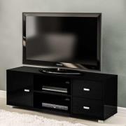 Casper Wooden TV Stand With 1 Door 2 Drawers In Black