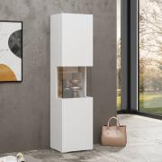 Azusa Wooden Display Cabinet With 1 Door In Matt White