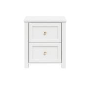 Iowa Wooden Bedside Cabinet With 2 Drawers In White