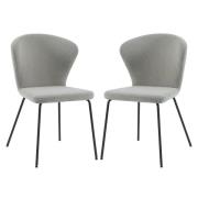 Sarnia Stone Corduroy Fabric Dining Chairs In Pair