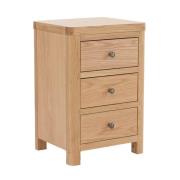 Reston Wooden Bedside Cabinet With 3 Drawers In Oak