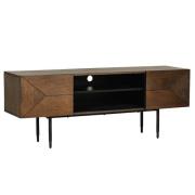 Niles Wooden TV Stand With 2 Doors In Smoked Oak