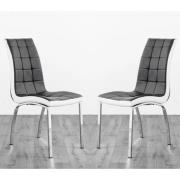 Hamden Black And White Faux Leather Dining Chairs In Pair