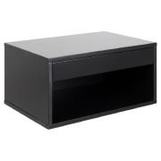 Cloquet Wall Hung Wooden Bedside Cabinet With 1 Drawer In Black