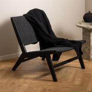 Camrose Weaved Pattern Lounge Chair In Matt Black