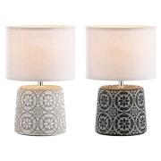 Allston Grey And Black Cement Oriental Table Lamps In Pair