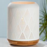 Allegan Porcelain Diamond Design Table Lamp In White