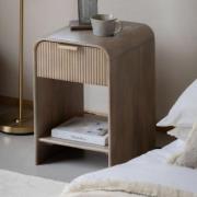 Coimbra Small Wooden Bedside Cabinet With 1 Drawer In Natural