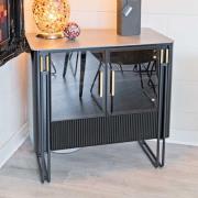 Groton Marble Top Sideboard With 2 Doors In Black And Gold