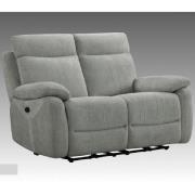 Caguas Fabric Electric Recliner 2 Seater Sofa In Taupe