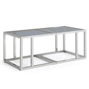 Lincoln Tinted Glass Coffee Table With Stainless Steel Frame