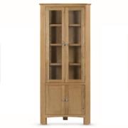 Kamiah Wooden Corner Display Cabinet With 4 Doors In Oak