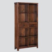 Areli Wooden Bookcase With 2 Drawers In Dark Brown