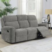Scribner Fabric Recliner 3 Seater Sofa In Light Grey